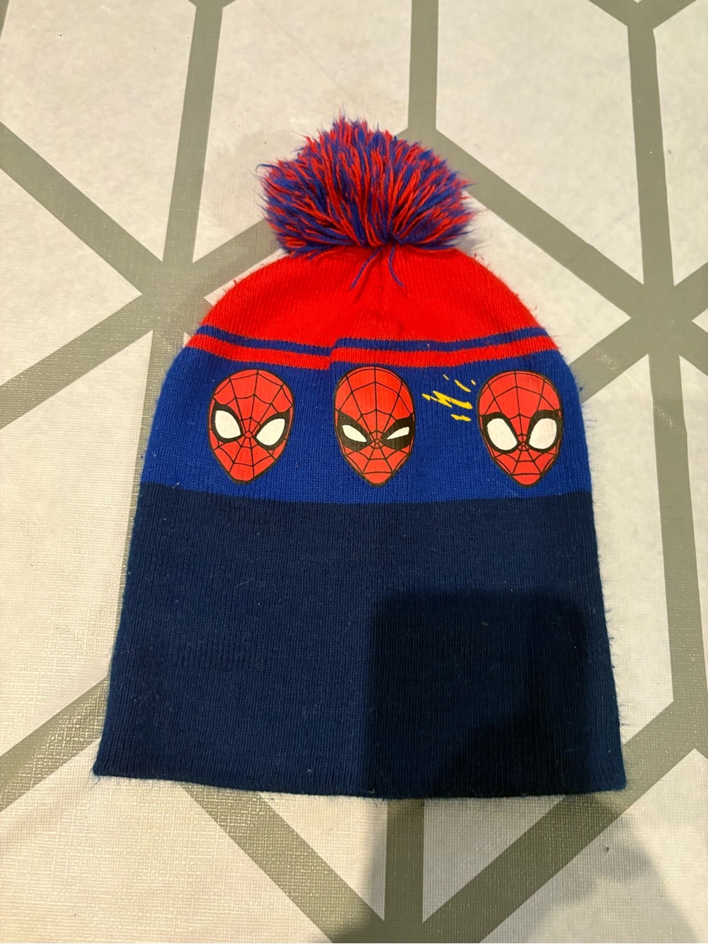 Spider-Man Red & Blue Pom Beanie